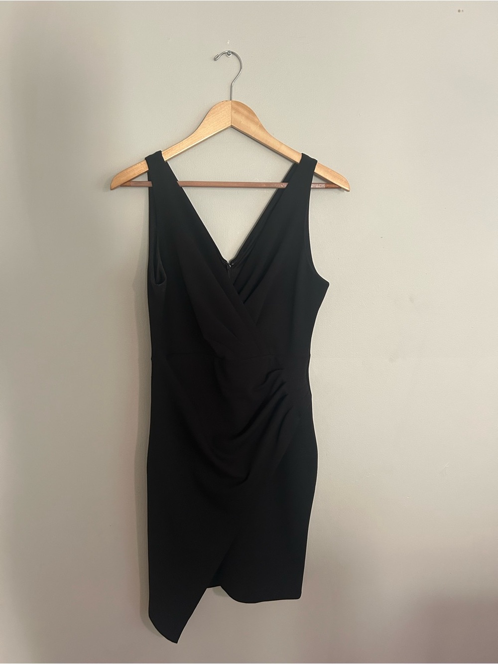 Guess Black Sleeveless Midi Dress with Draped Front